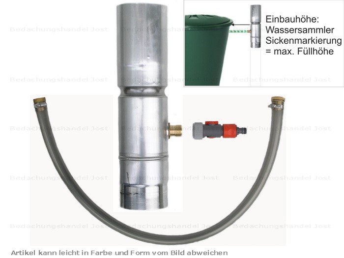 Rheinzink Regensammler d=100mm Regenwassersammler +1m Schl. Dachrinne